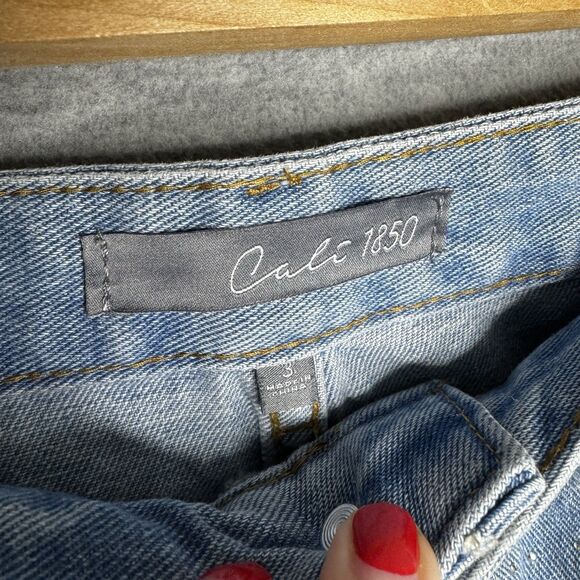 Rhinestone Bedazzled Denim Shorts Size 3 S 28 Jean Cut Off New Cali 1850 Concert - Picture 6 of 10